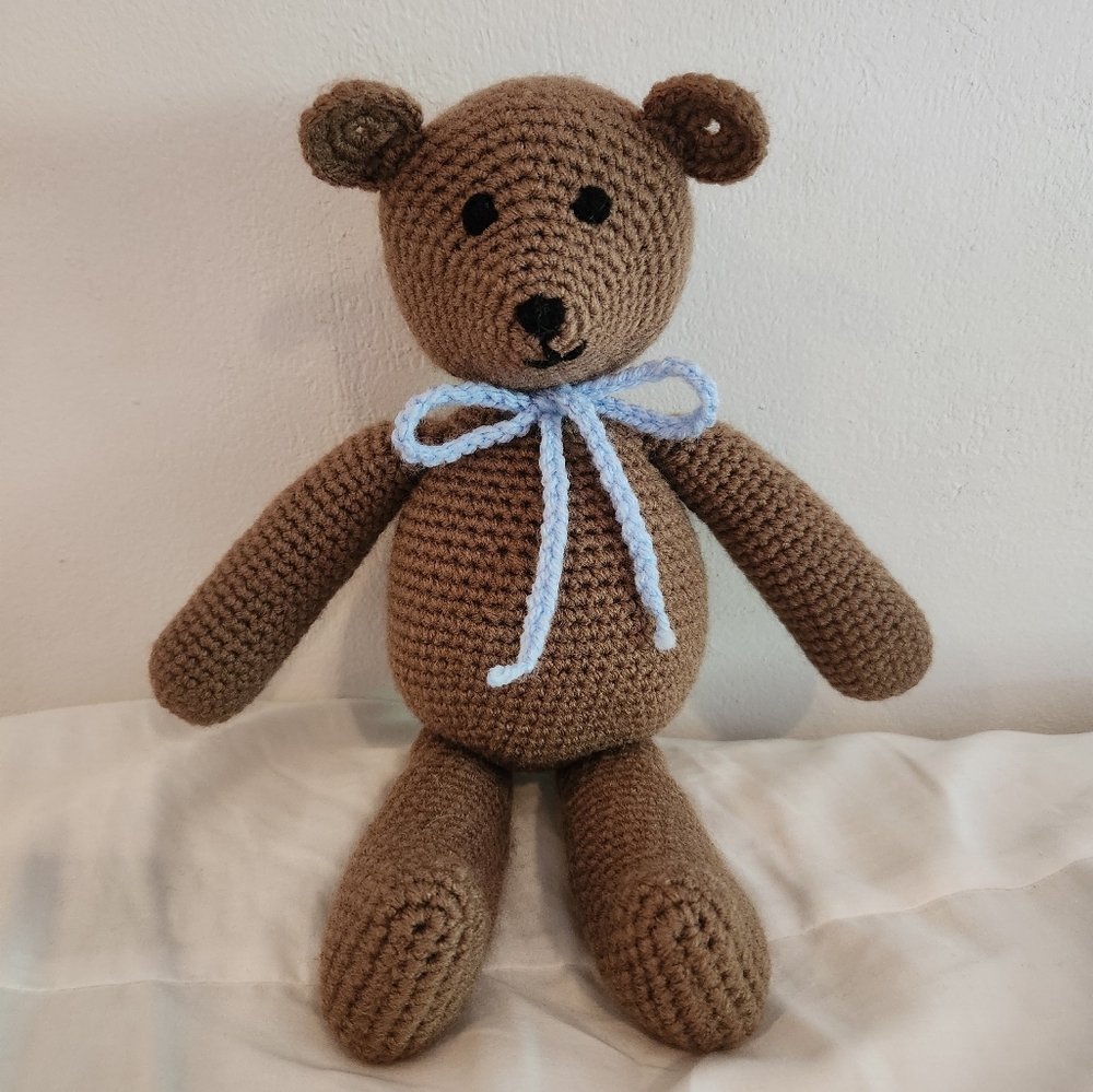 Handmade Crochet Teddy Bear Dark Brown